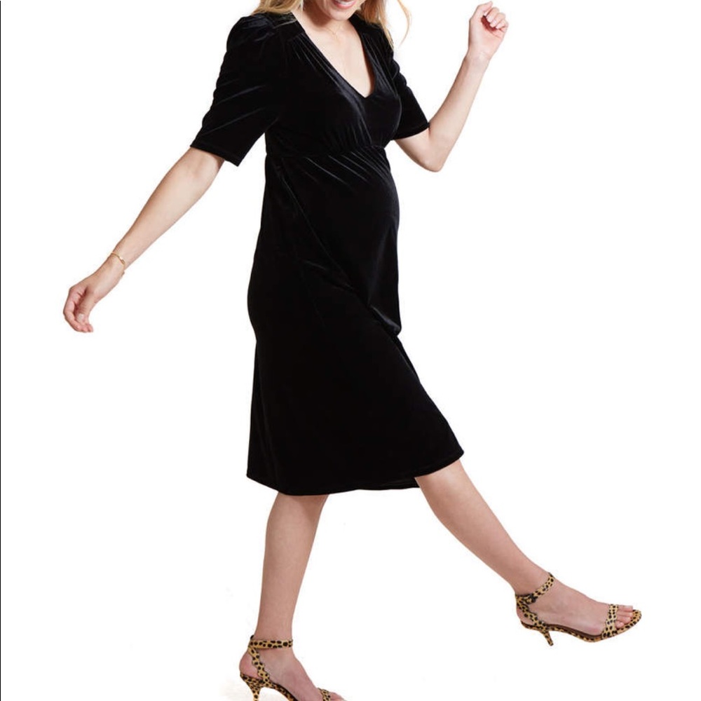 Ingrid & isabel maternity velvet dress medium